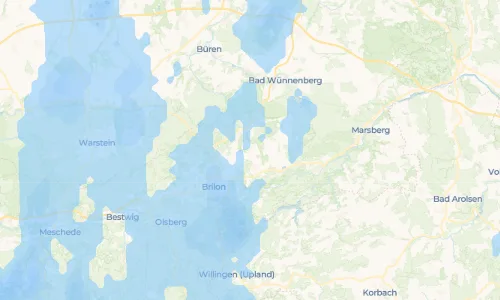 Regenradar Vorschaubild - Aktuelle Niederschläge in Nehden und Umgebung