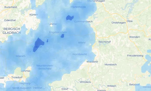 Regenradar-Vorschau: aktuelle Niederschläge in Niederbellinghausen und Umgebung