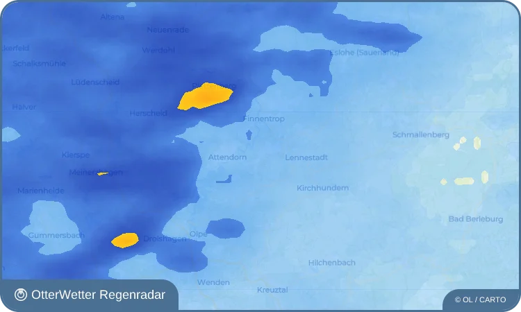 Wetter-Widget-Vorschau mit Vorhersagedaten für Niederhelden