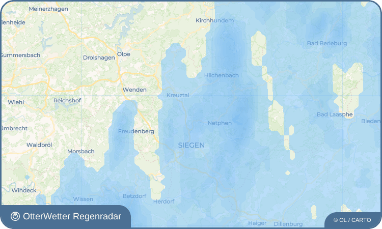 OtterWetter Regenradar-Widget Niedersetzen