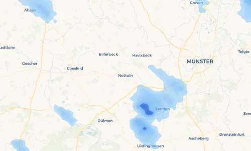 Regenradar Vorschaubild - Aktuelle Niederschläge in Nottuln und Umgebung