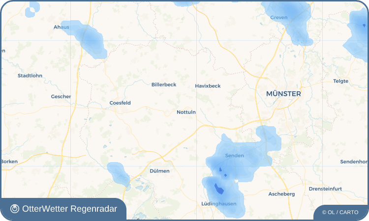 Widget-Vorschau für Nottuln Wetter-Widget-Vorschau mit Vorhersagedaten für Nottuln