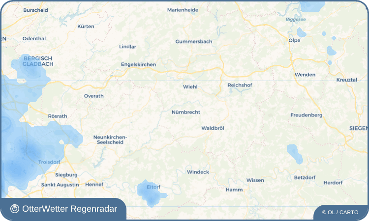 Widget-Vorschau für Nümbrecht Wetter-Widget-Vorschau mit Vorhersagedaten für Nümbrecht