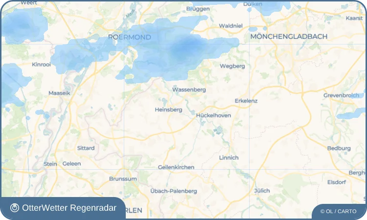 Wetter-Widget-Vorschau mit Vorhersagedaten für Oberbruch
