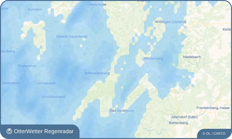 Wetter-Widget-Vorschau mit Vorhersagedaten für Oberkirchen