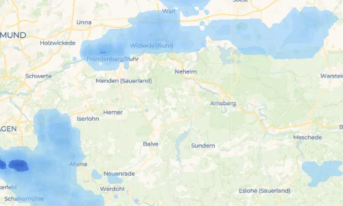 Regenradar Oelinghauser Heide: aktuelle Niederschläge in Oelinghauser Heide und Umgebung, Stand 19. Oktober 2026 um 23:50 Uhr