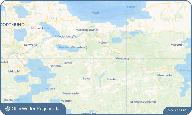 OtterWetter Regenradar-Widget Oelinghauser Heide