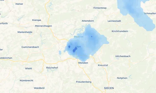 Regenradar Vorschaubild - Aktuelle Niederschläge in Olpe und Umgebung