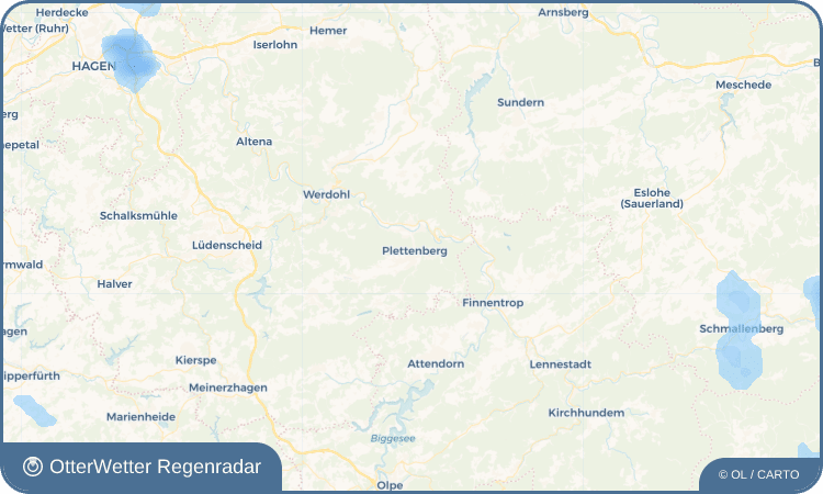 OtterWetter Regenradar-Widget Plettenberg
