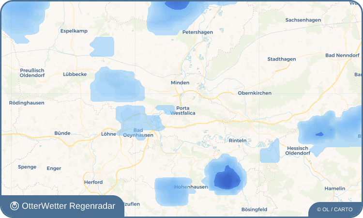 OtterWetter Regenradar-Widget Porta Westfalica