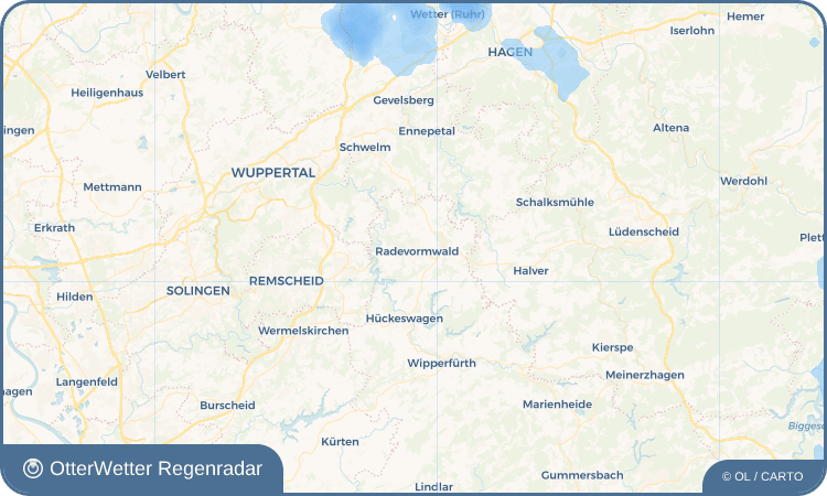 Widget-Vorschau für Radevormwald Wetter-Widget-Vorschau mit Vorhersagedaten für Radevormwald