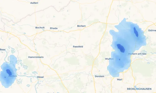 Regenradar Vorschaubild - Aktuelle Niederschläge in Raesfeld und Umgebung