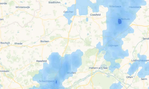 Regenradar Vorschaubild - Aktuelle Niederschläge in Reken und Umgebung