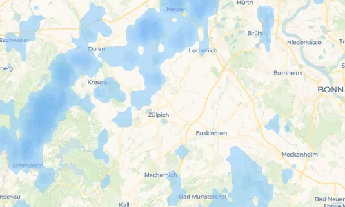 Regenradar Rövenich: aktuelle Niederschläge in Rövenich und Umgebung, Stand 17. Oktober 2026 um 1:00 Uhr