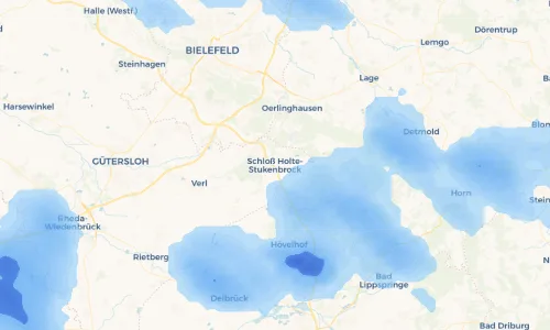 Regenradar Vorschaubild - Aktuelle Niederschläge in Schloß Holte-Stukenbrock und Umgebung