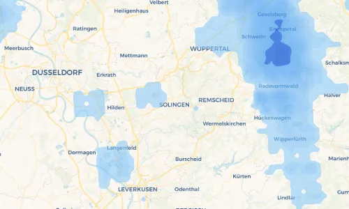 Regenradar Vorschaubild - Aktuelle Niederschläge in Solingen und Umgebung
