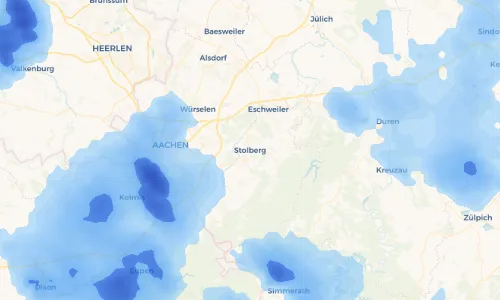 Regenradar Vorschaubild - Aktuelle Niederschläge in Stolberg und Umgebung