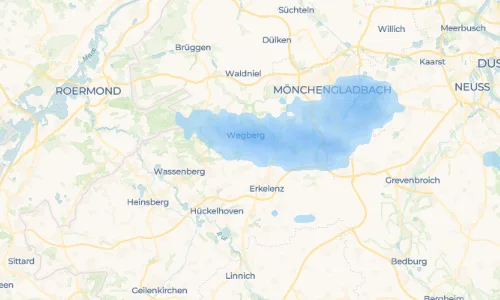 Regenradar Uevekoven: aktuelle Niederschläge in Uevekoven und Umgebung, Stand 22. Oktober 2026 um 23:00 Uhr