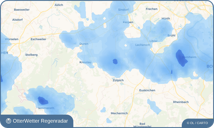 OtterWetter Regenradar-Widget Vettweiß
