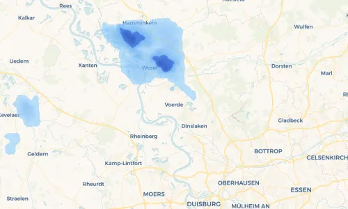 Regenradar Vorschaubild - Aktuelle Niederschläge in Voerde und Umgebung