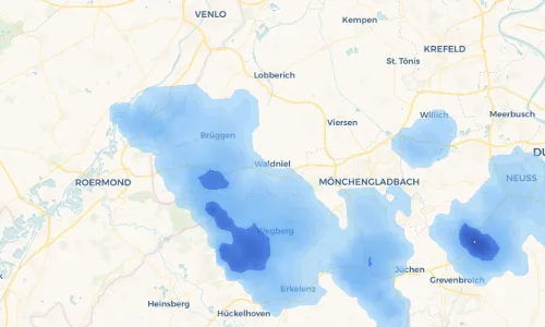 Regenradar Vorschaubild - Aktuelle Niederschläge in Waldniel und Umgebung
