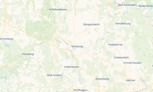Regenradar Warburg: aktuelle Niederschläge in Warburg und Umgebung, Stand 25. Oktober 2026 um 6:00 Uhr