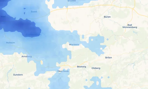 Regenradar Vorschaubild - Aktuelle Niederschläge in Warstein und Umgebung