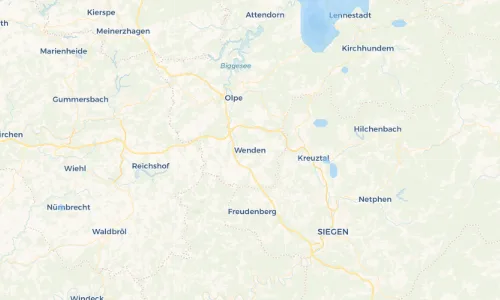 Regenradar Vorschaubild - Aktuelle Niederschläge in Wenden und Umgebung