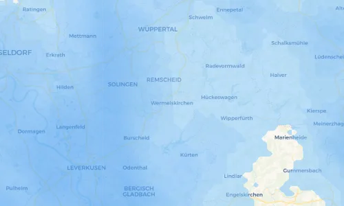 Regenradar Vorschaubild - Aktuelle Niederschläge in Wermelskirchen und Umgebung