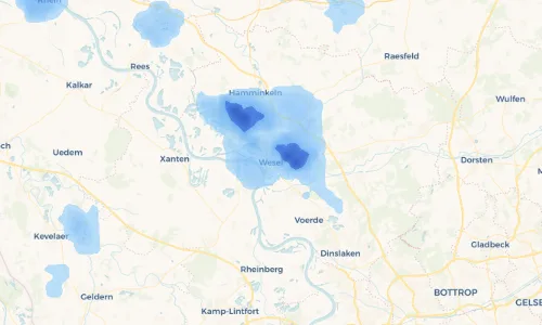 Regenradar Vorschaubild - Aktuelle Niederschläge in Wesel und Umgebung