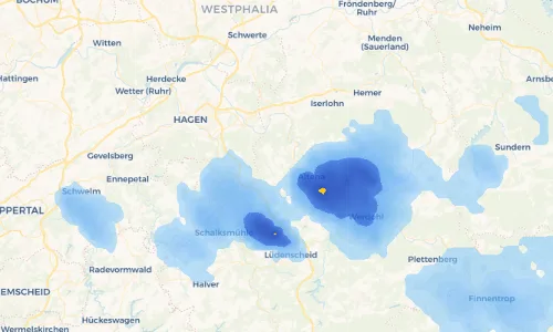 Regenradar Vorschaubild - Aktuelle Niederschläge in Wiblingwerde und Umgebung