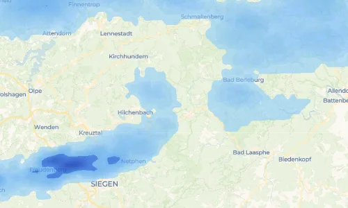 Regenradar Zinse: aktuelle Niederschläge in Zinse und Umgebung, Stand 25. Oktober 2026 um 16:00 Uhr