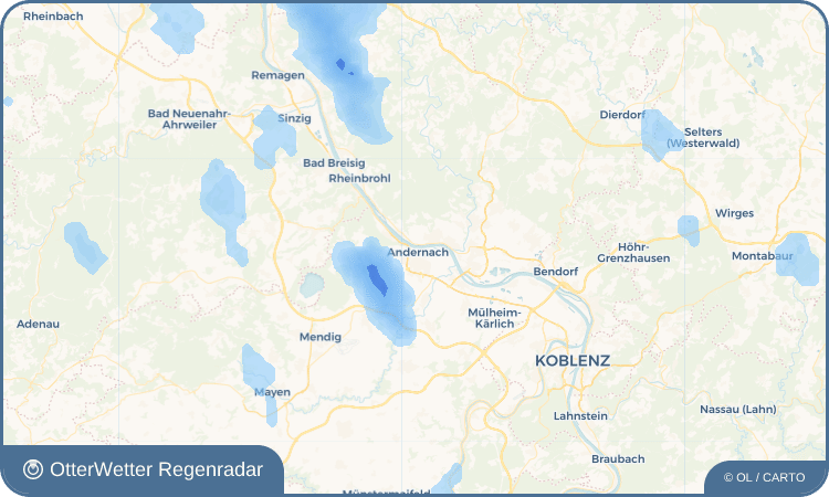 Wetter-Widget-Vorschau mit Vorhersagedaten für Andernach