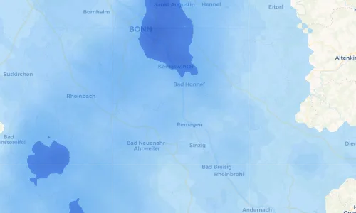 Regenradar Vorschaubild - Aktuelle Niederschläge in Bandorf und Umgebung