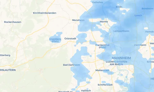 Regenradar Vorschaubild - Aktuelle Niederschläge in Bissersheim und Umgebung
