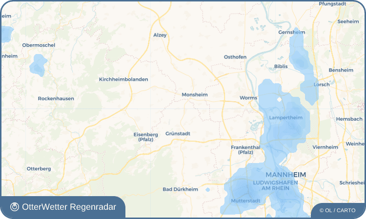 OtterWetter Regenradar-Widget Bockenheim an der Weinstraße