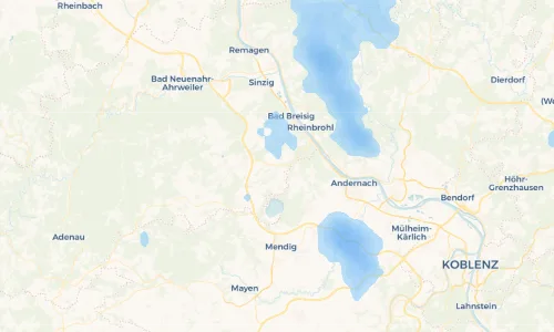 Regenradar Vorschaubild - Aktuelle Niederschläge in Burgbrohl und Umgebung