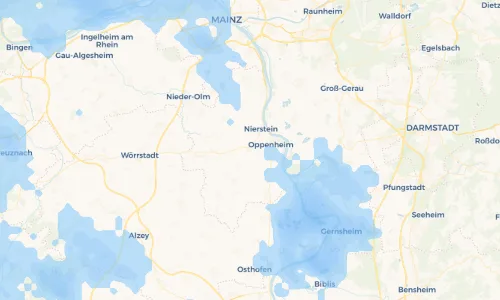 Regenradar-Vorschau: aktuelle Niederschläge in Dexheim und Umgebung
