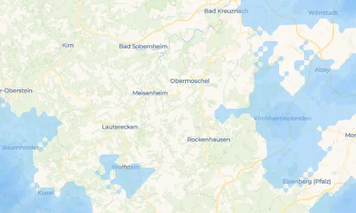 Regenradar Vorschaubild - Aktuelle Niederschläge in Finkenbach-Gersweiler und Umgebung