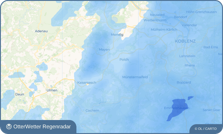 Wetter-Widget-Vorschau mit Vorhersagedaten für Gering