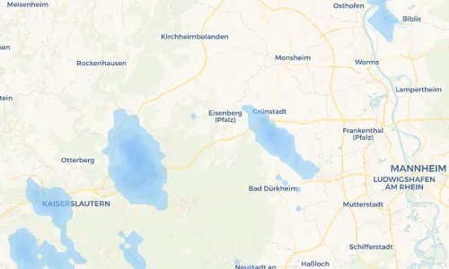 Regenradar Vorschaubild - Aktuelle Niederschläge in Hettenleidelheim und Umgebung