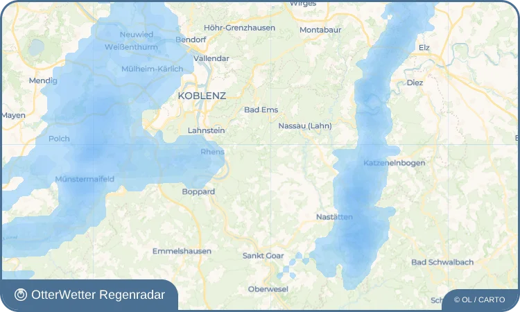 Wetter-Widget-Vorschau mit Vorhersagedaten für Hinterwald