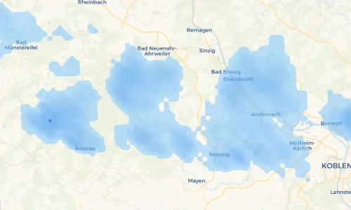 Regenradar Vorschaubild - Aktuelle Niederschläge in Holzwiesen und Umgebung