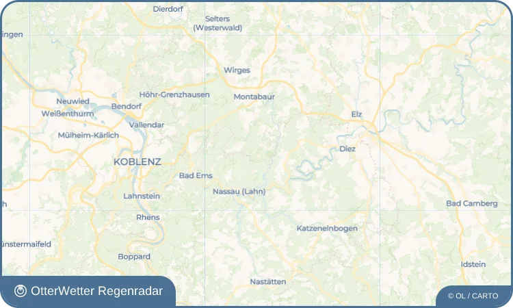 Wetter-Widget-Vorschau mit Vorhersagedaten für Hübingen