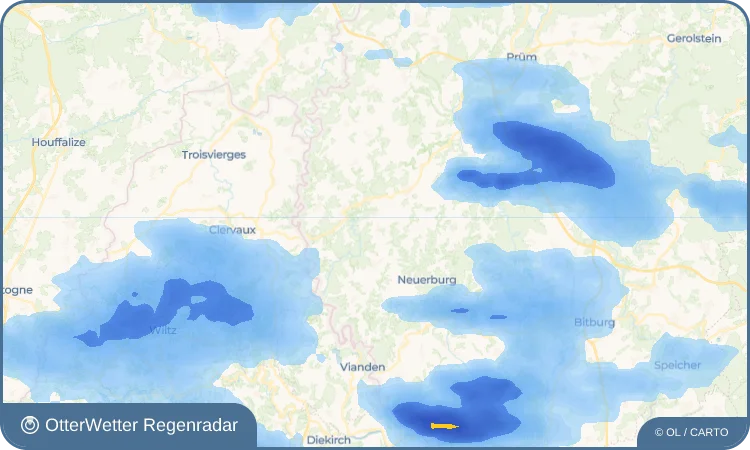 Wetter-Widget-Vorschau mit Vorhersagedaten für Jucken