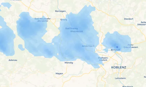 Regenradar Vorschaubild - Aktuelle Niederschläge in Kell und Umgebung