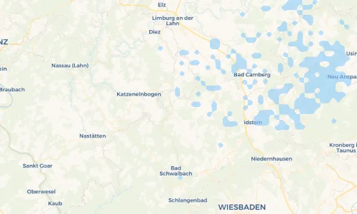 Regenradar-Vorschau: aktuelle Niederschläge in Kettenbach und Umgebung