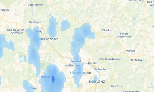 Regenradar Vorschaubild - Aktuelle Niederschläge in Melsbach und Umgebung