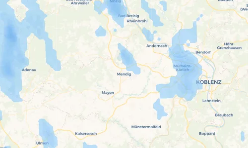 Regenradar Vorschaubild - Aktuelle Niederschläge in Mendig und Umgebung