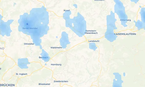 Regenradar Vorschaubild - Aktuelle Niederschläge in Miesau und Umgebung